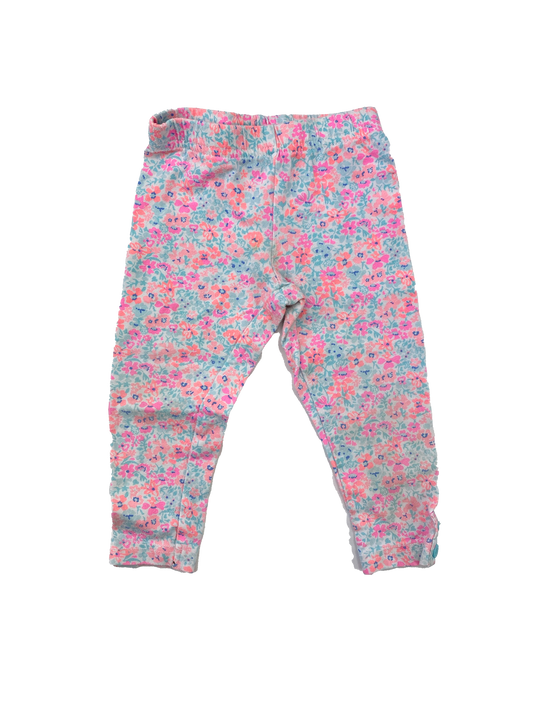 Carter's Pink & Blue Floral Leggings 9M