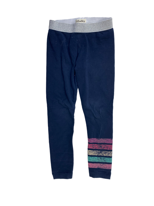 Hatley Navy Leggings with Colourful Stripes 4