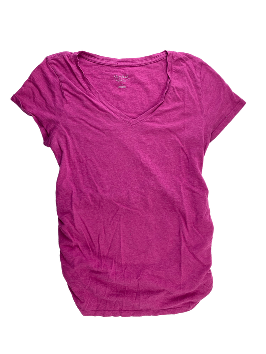 Isabel Pink Maternity V-Neck T-Shirt S