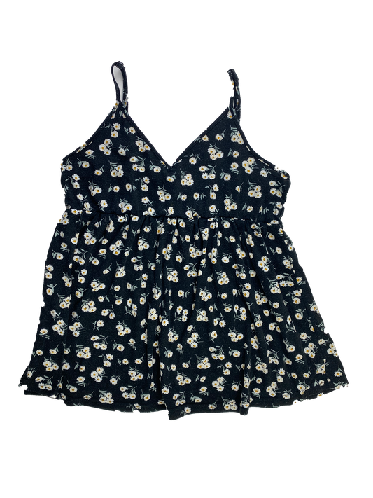 Shein Black Maternity Tank Top with Daisies M