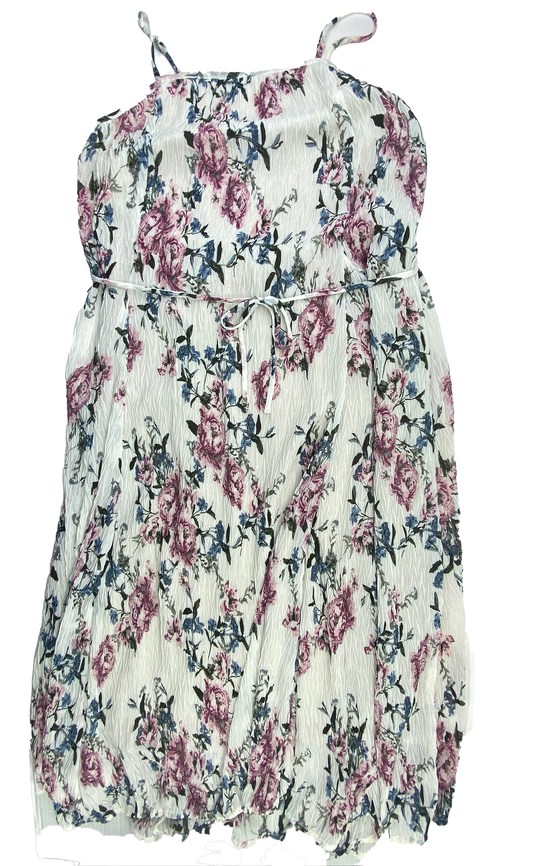 Lovestitch White Maternity Dress with Pink Flowers M