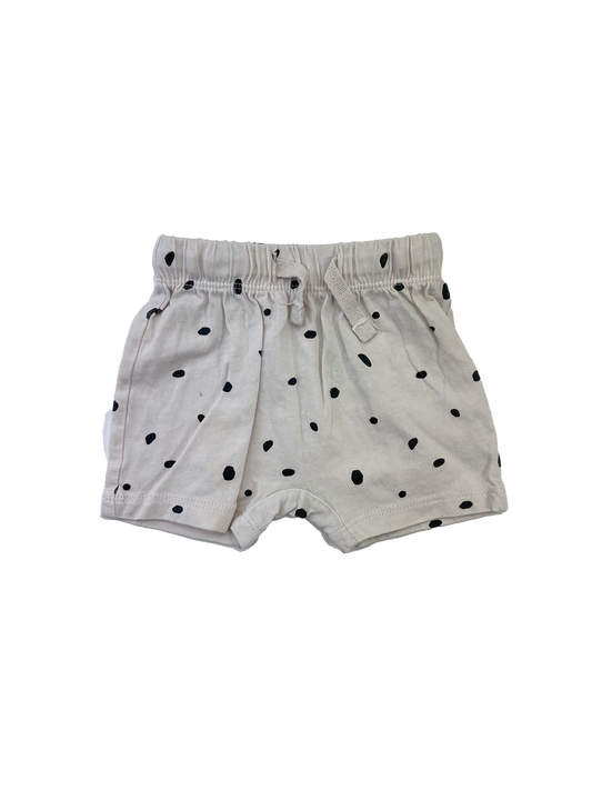H&M Beige Shorts with Black Dots 0-3M