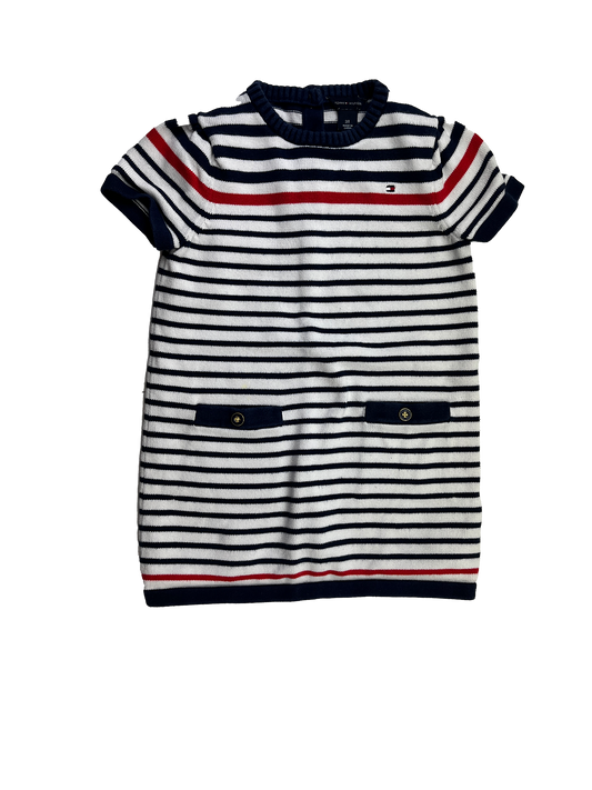 Tommy Hilfiger Navy & White Knit T-Shirt Dress 3T