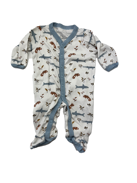 Little Planet White Footed Sleeper with Sharks & Chameleons 3M
