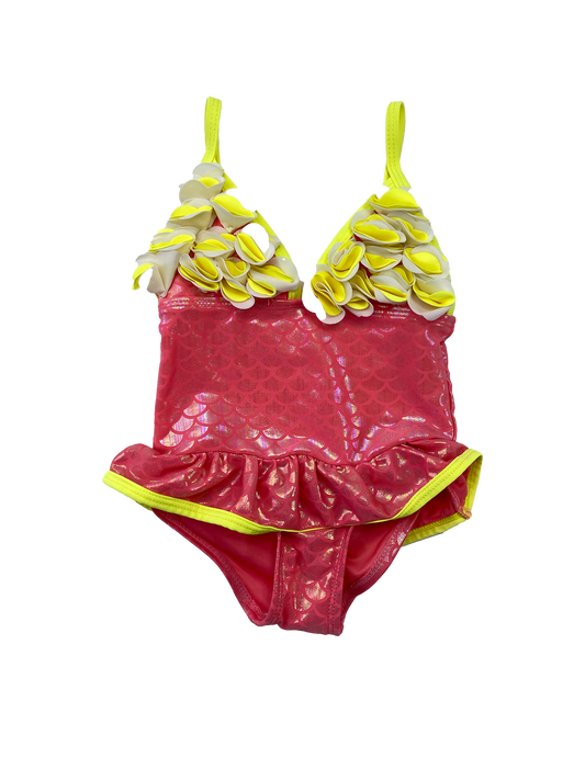 Floatimini Pink & Yellow Mermaid Petals Swimsuit 2T