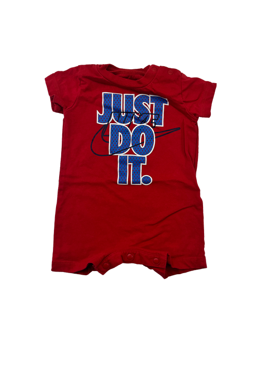 Nike Red Romper with "Just Do It" 3M