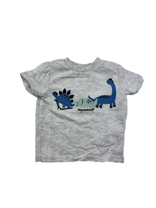 Pekkle Grey T-Shirt with Dinosaurs 3M