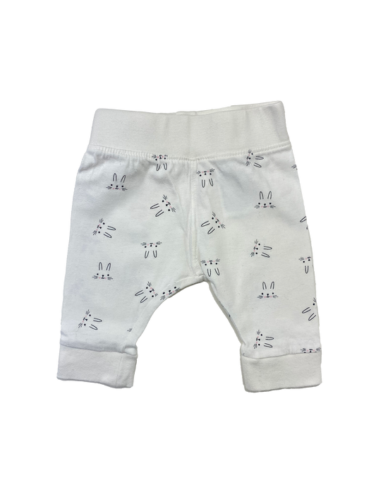 Dopodopo White Pants with Bunnies NB