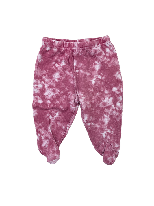 Chick Pea Pink Tie Dye Footed Pants 0-3M