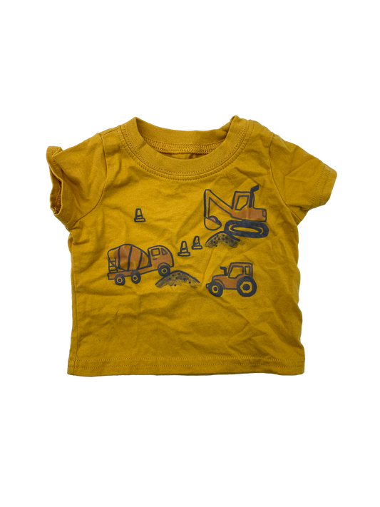 Carter's Yellow T-Shirt with Construction Trucks NB