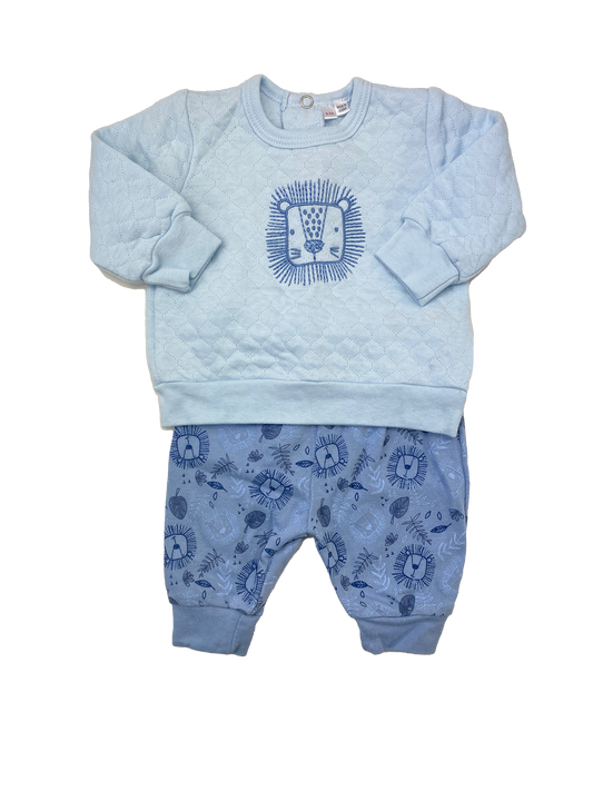Lily & Jack 2-Piece Set Blue Sweater and Pants with Lions 0-3M