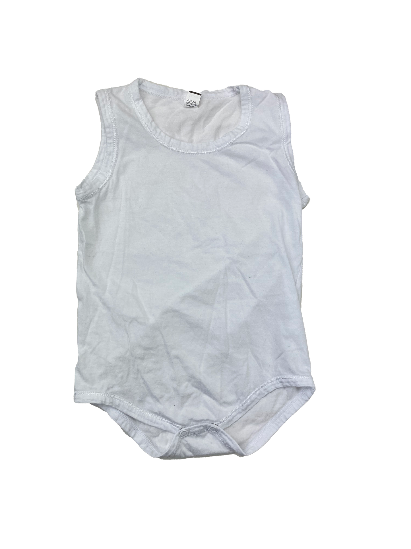 White Tank Top Onesie 12-18M