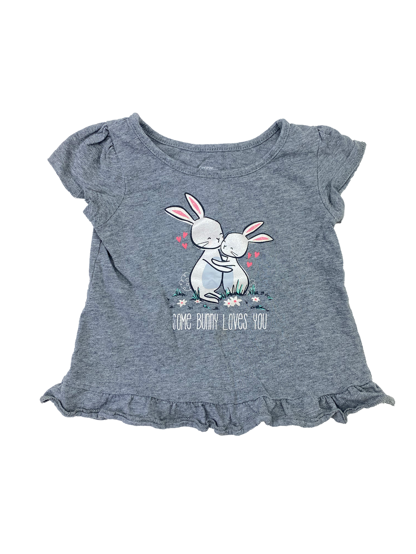 George Grey T-Shirt with "Some Bunny Loves You" 18-24M