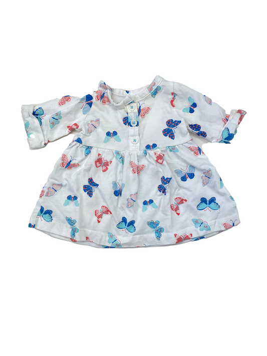 Carter's White Shirt with Butterflies NB