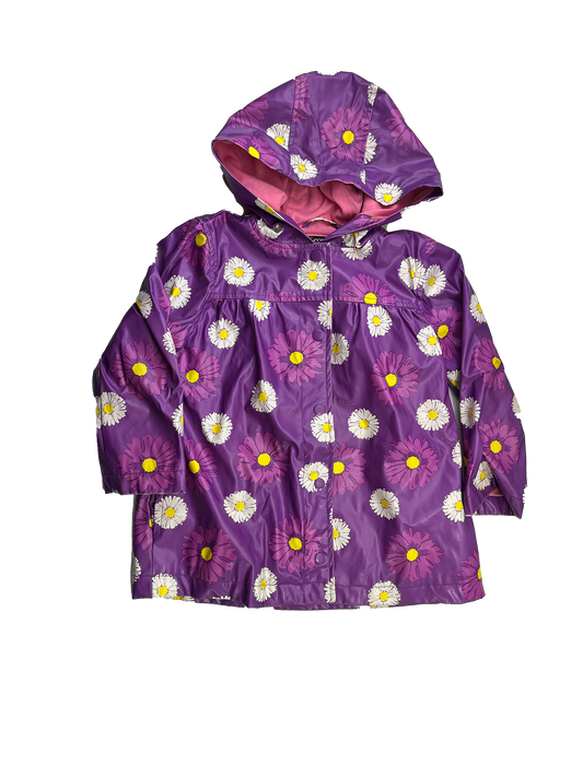 George Purple Rain Coat with Daisies 4T