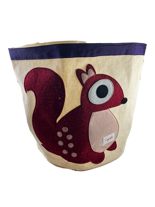 3 Sprouts Storage Bin / Laundry Hamper with Squirrel