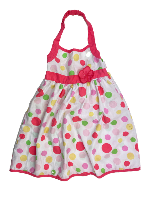 White Dress with Multicoloured Dots 6