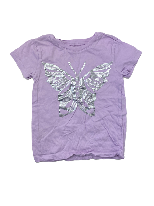 The Children's Place Purple T-Shirt with Silver Butterfly 4