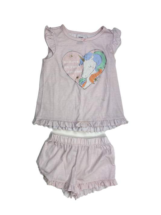 ❗️Stain: Carter's Pink PJ Set Tank Top & Shorts with Unicorn 5