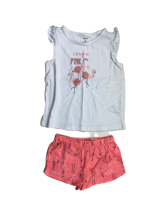 ❗️Stain: Carter's PJ Set Tank Top & Shorts with Flamingos 5