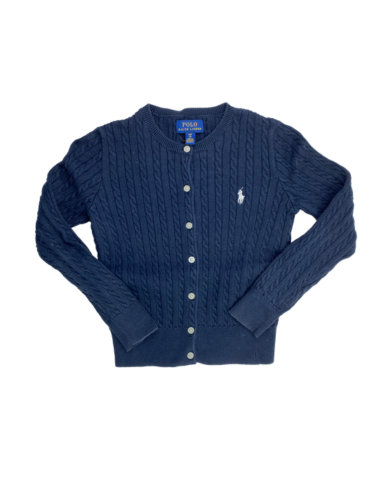 Ralph Lauren Navy Cable Knit Cardigan 7