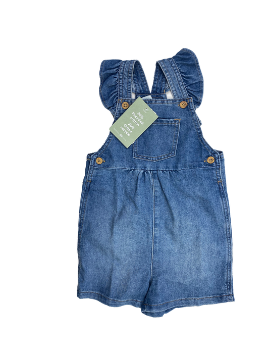 H&M Chambray Romper with Frill Straps 2T