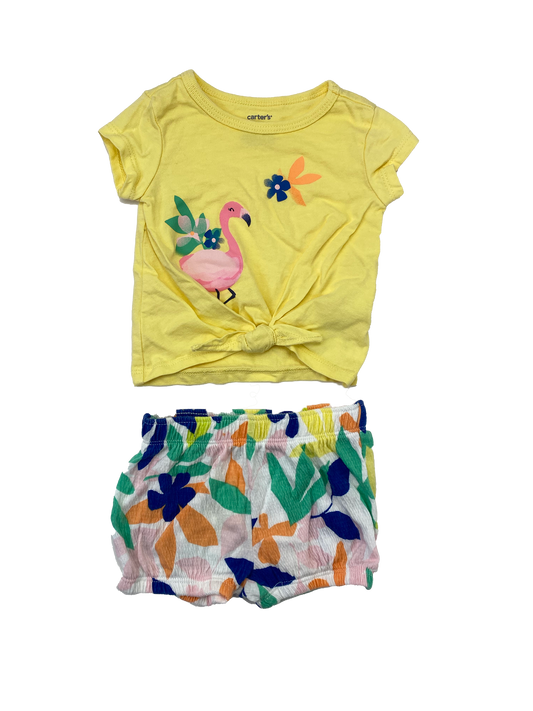 Carter's 2-Piece Set Yellow T-Shirt with Bubble Shorts 3M