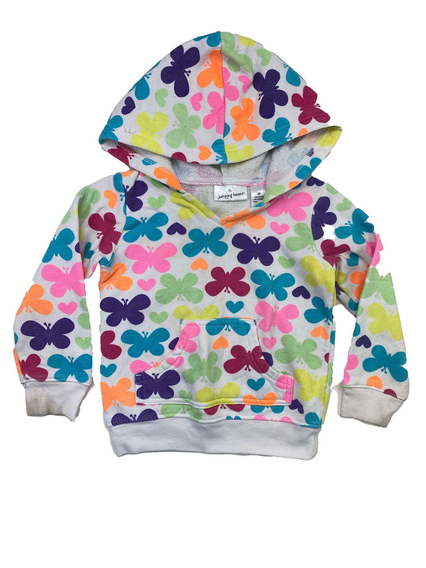 ❗️Stain: White Sweater with Multicoloured Butterflies 2T