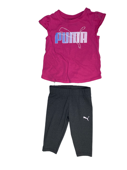 Puma 2-Piece Set Pink T-Shirt & Capris 2T