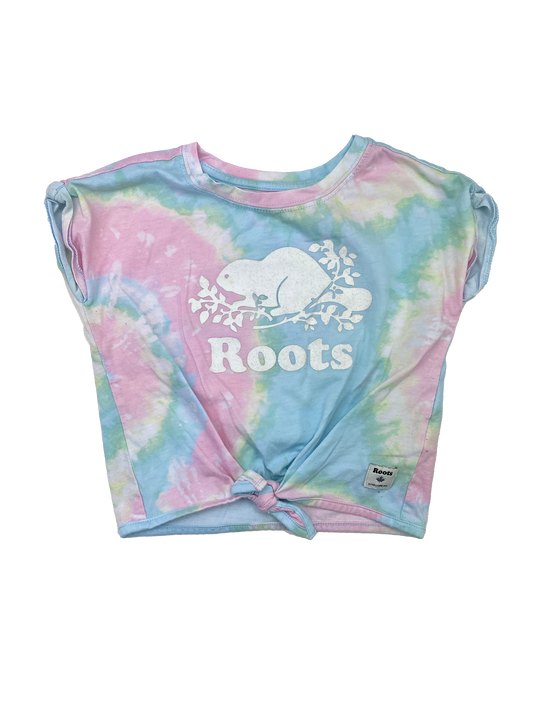 Roots Tie Dye T-Shirt with Front Knot 2T