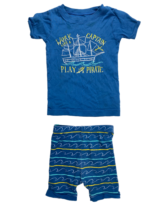 Old Navy Blue PJ Set with Pirate Ship 5T