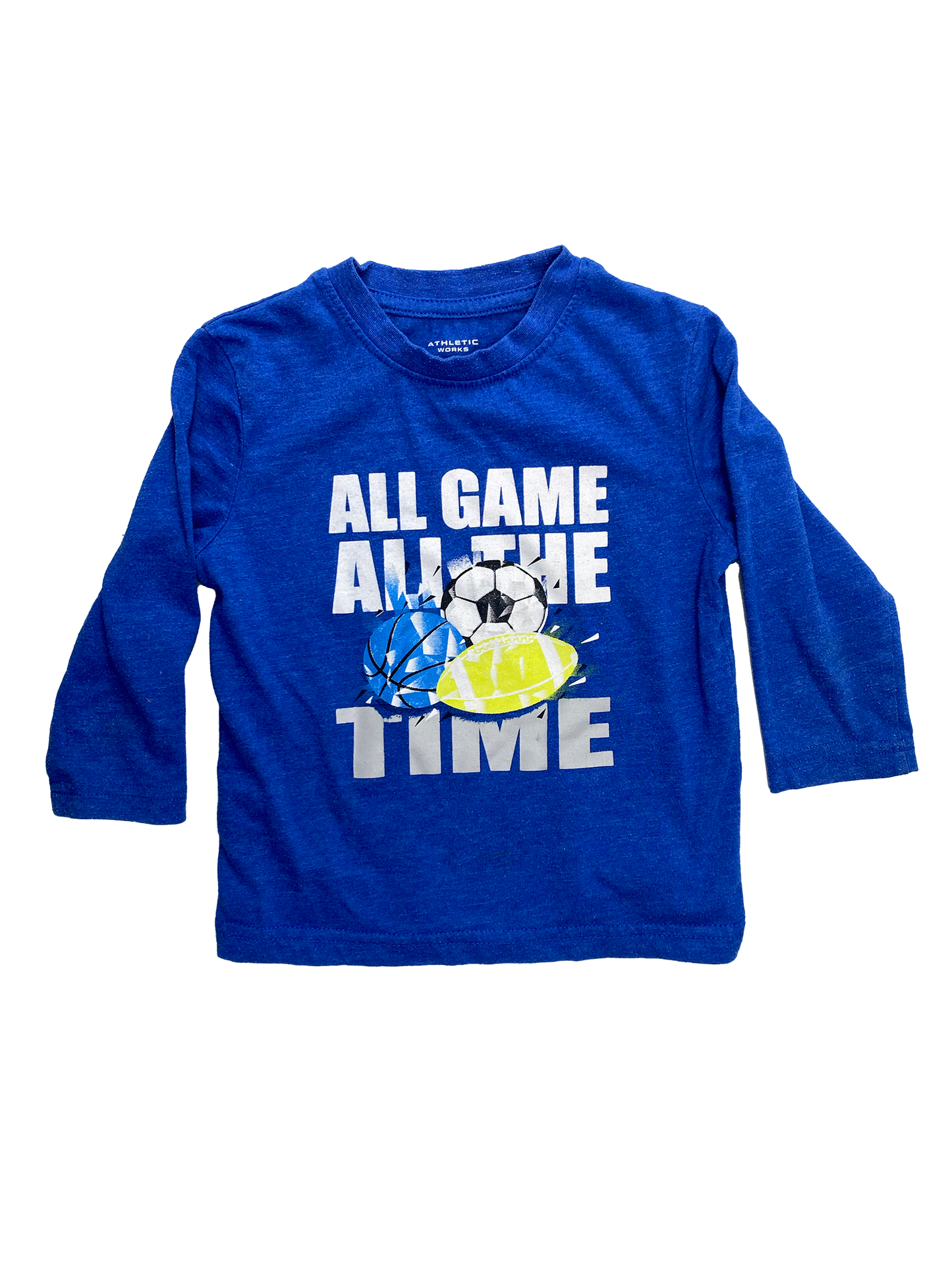 Athletic Works Blue Long Sleeve "All Game All The TIme" 2T