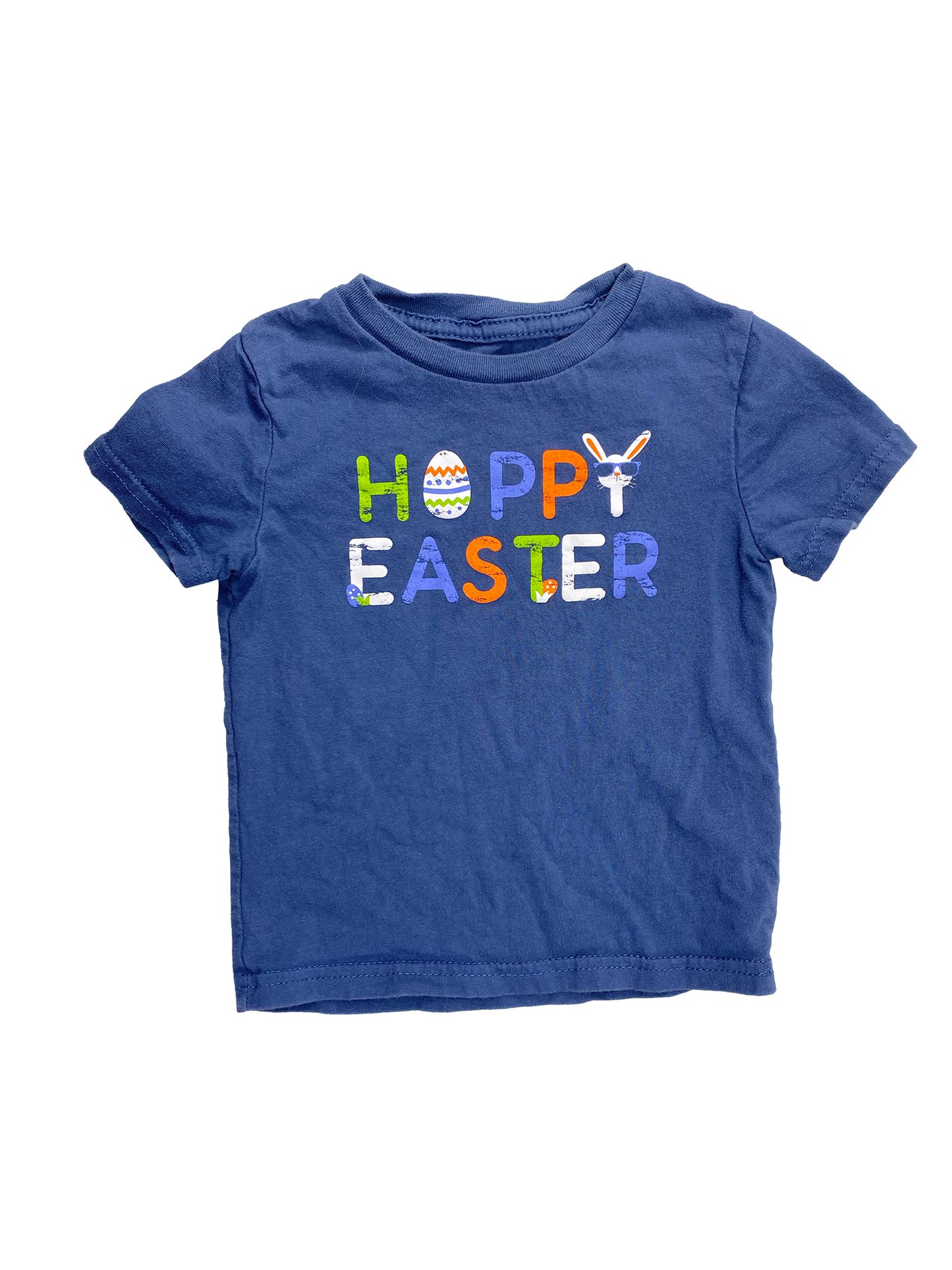 George Blue T-Shirt with "Hoppy Easter" 2T