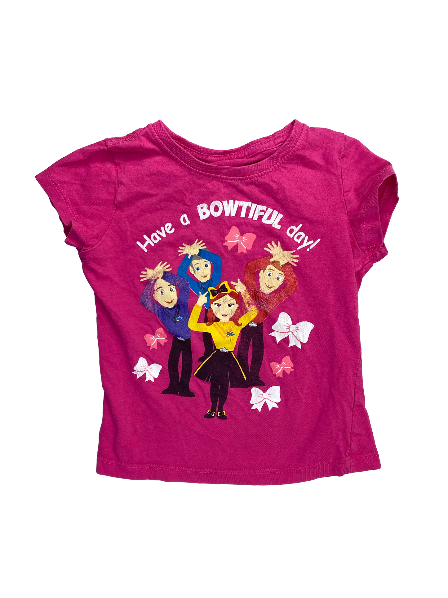 The Wiggles Pink T-Shirt with "Have A Bowtiful Day" 4T