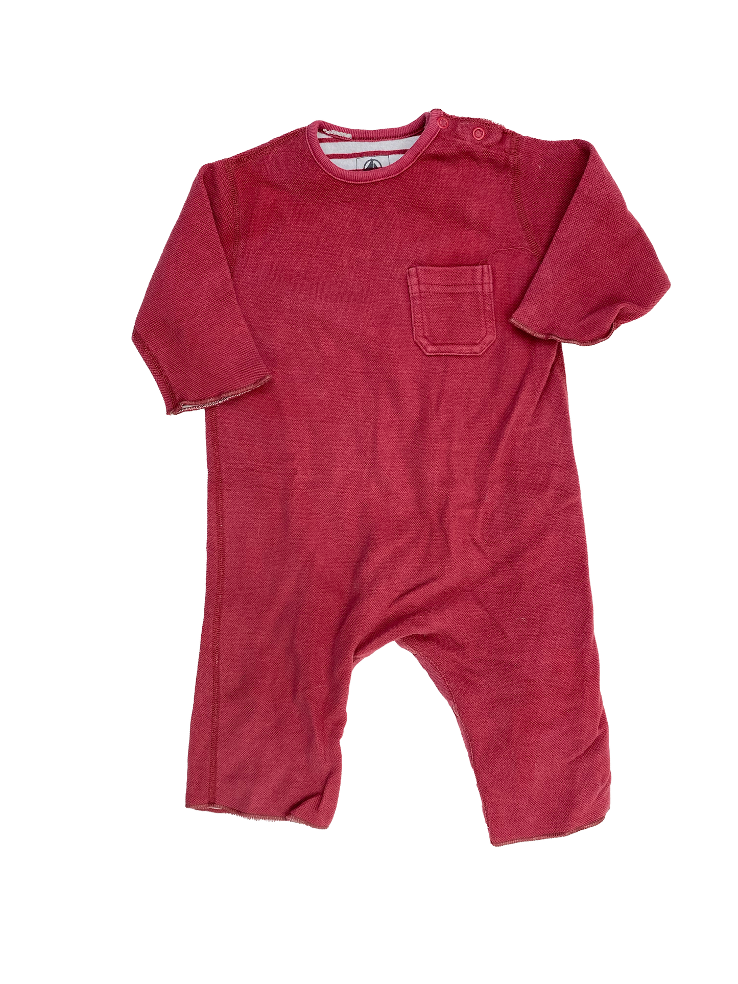 Petit Bateau Red Pocket Jumpsuit 6M