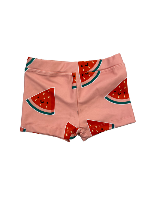 ❗️Stain: Whistle & Flute Pink Swim Trunks with Watermelons 12-18M