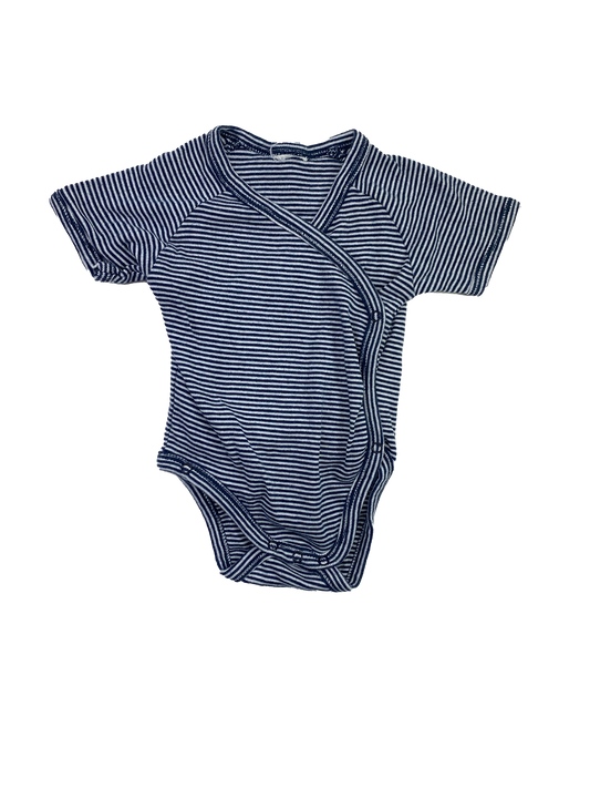 Navy Striped Kimono Onesie 0-3M