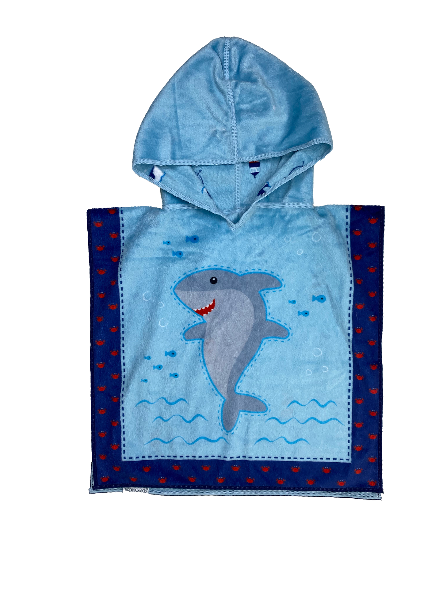 FlapJackKids Blue Hooded Reversible Towel UPF 50+ 0-12M
