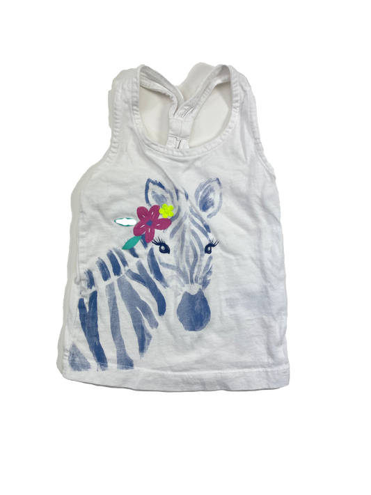Carter's White Tank Top with Zebra 18M