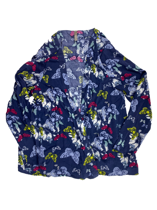 Thyme Navy Maternity Cardigan with Butterflies XL