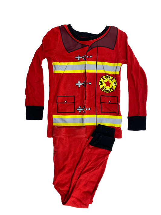 ❗️Stain: Old Navy Red Fireman PJ Set 4T