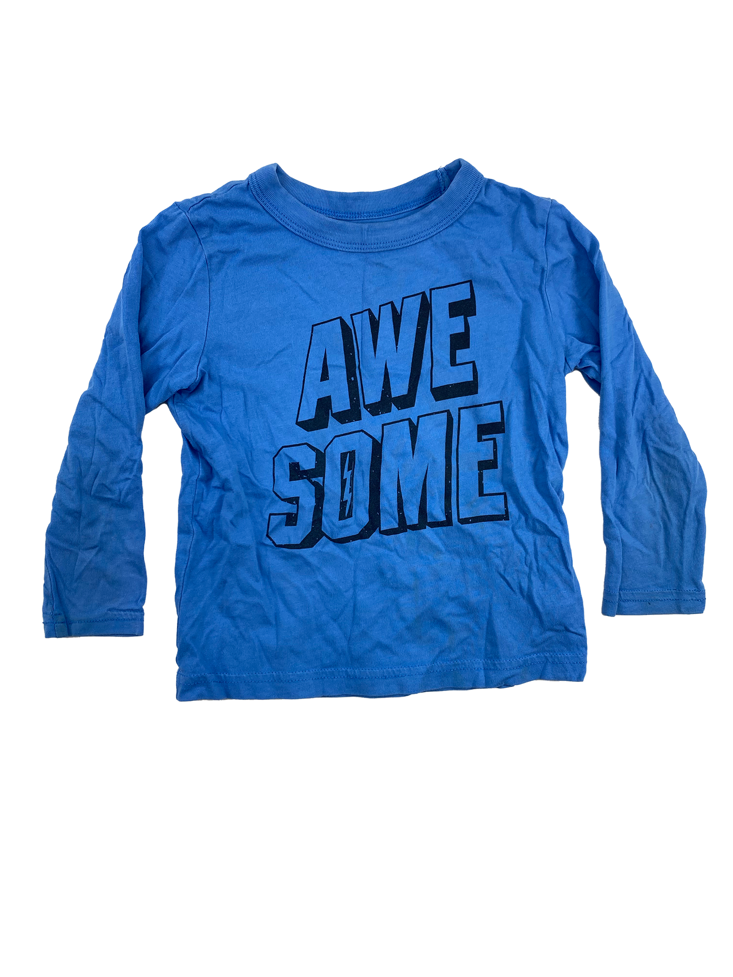 Joe Fresh Blue Long Sleeve with "Awesome" 3T