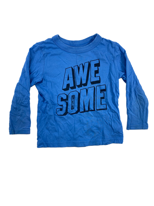 Joe Fresh Blue Long Sleeve with "Awesome" 3T