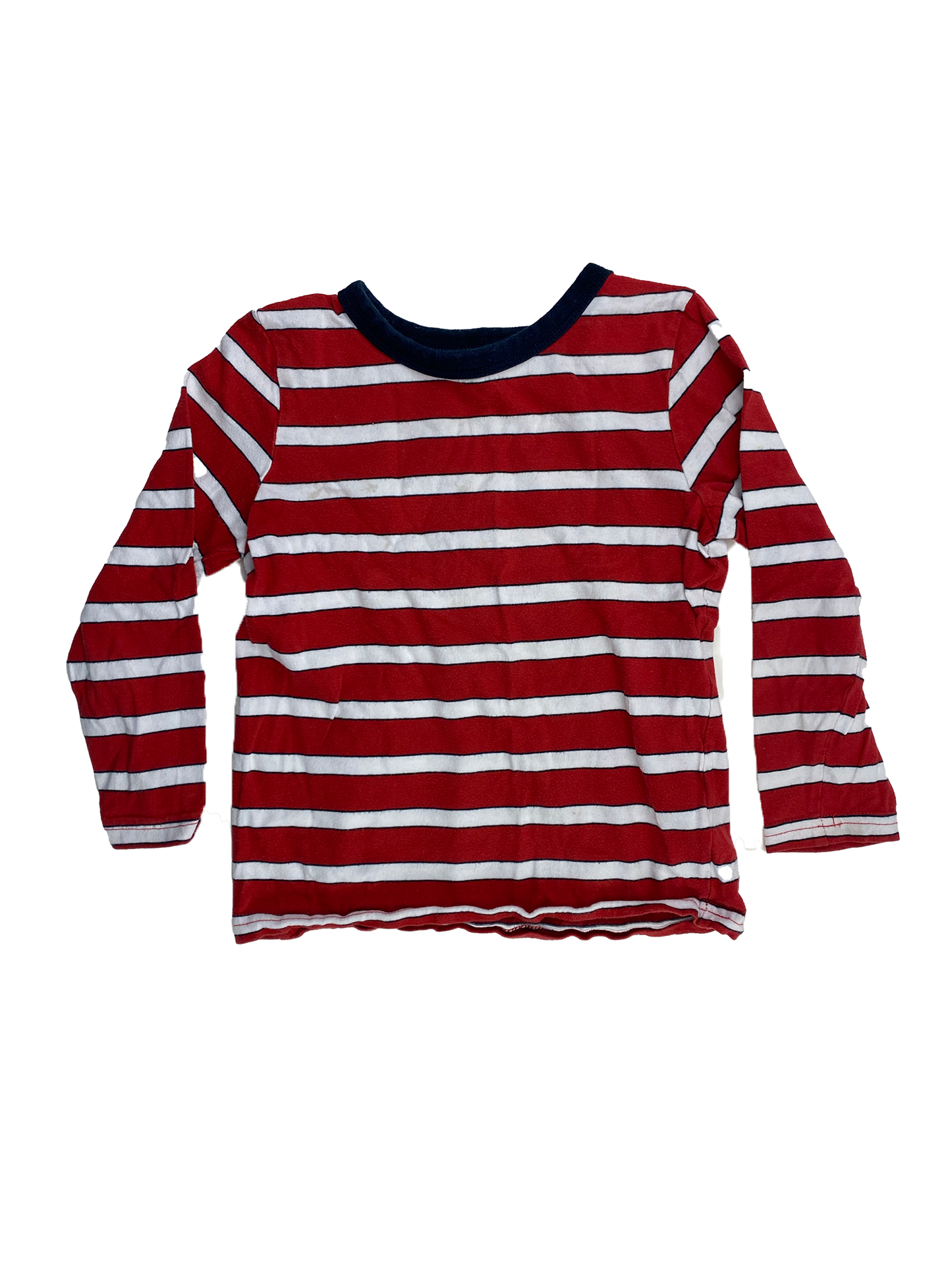 Joe Fresh Red & White Striped Long Sleeve Shirt 5T