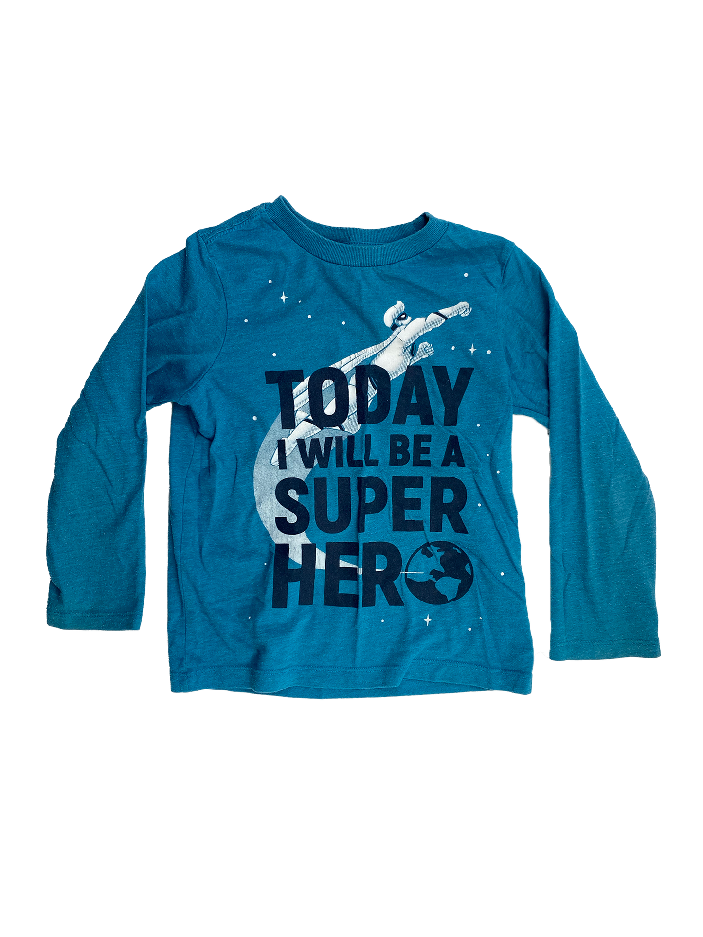 The Children's Place Blue Long Sleeve "Today I Will Be A Super Hero" 4T