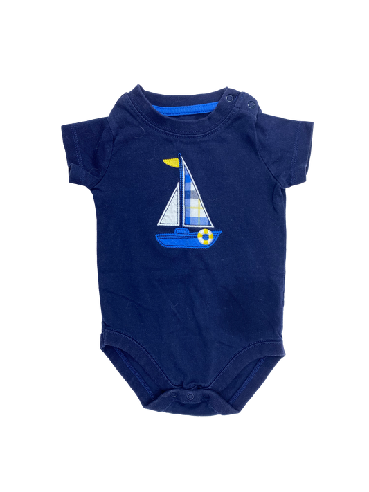 Gymboree Navy Onesie with Sailboat 3-6M