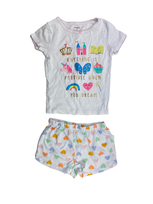 Carter's White PJ Set "Anything Is Possible When You Dream" 5