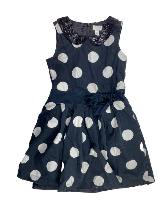 ❗️Stain: The Children's Place Black Dress with Sequin Peter Pan Collar 8