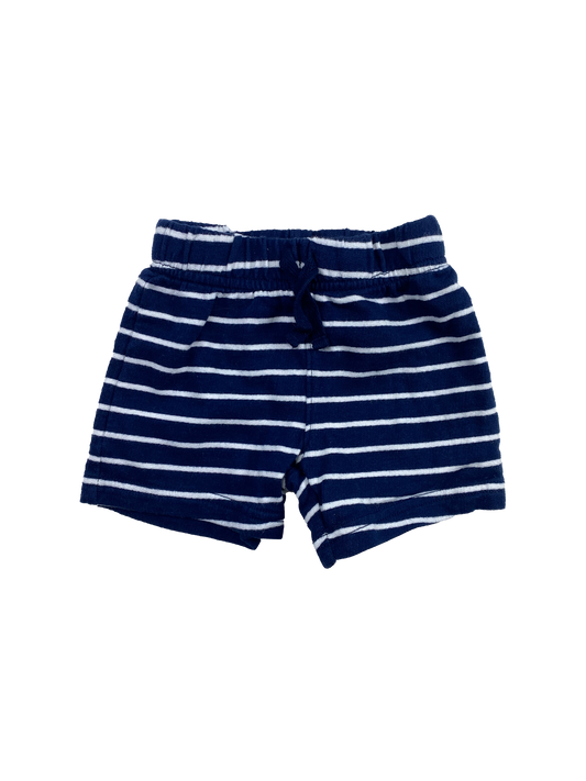 Child of Mine Navy Shorts with White Stripes 3-6M