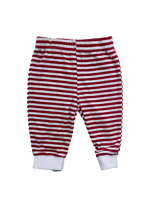 Red & White Striped Pants 3-6M